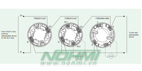 FDKU033-D-X Đầu báo khói quang địa chỉ đa tiêu chuẩn, Hệ báo cháy địa chỉ